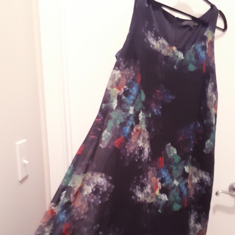 Blue chiffon swing dress